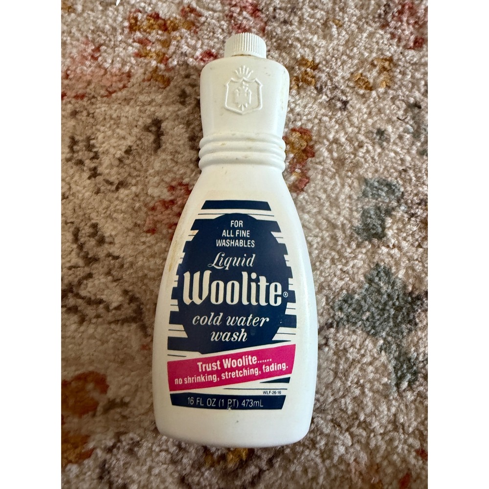 Vintage Woolite Cold Water Wash Bottle 16oz Retro Laundry Detergent Retro